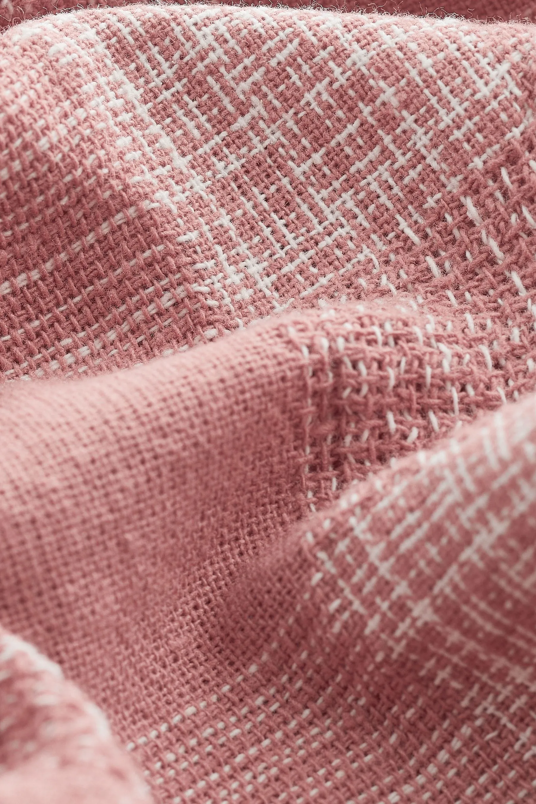 100% Cotone Check Maniche corte Camicia testurizzata con colletto cubano    